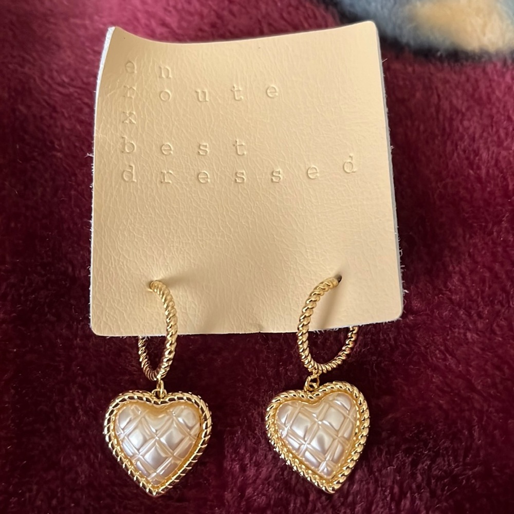 Quilted Heart Earrings